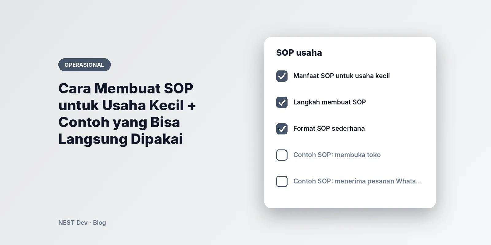 Cara Membuat SOP untuk Usaha Kecil + Contoh yang Bisa Langsung Dipakai