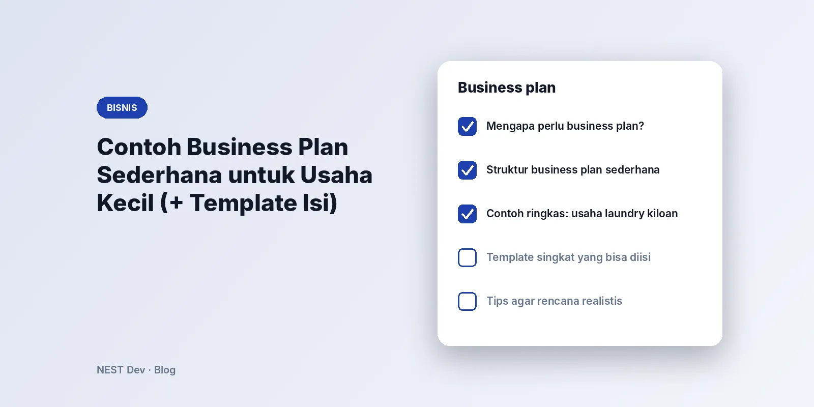 Contoh Business Plan Sederhana untuk Usaha Kecil (+ Template Isi)