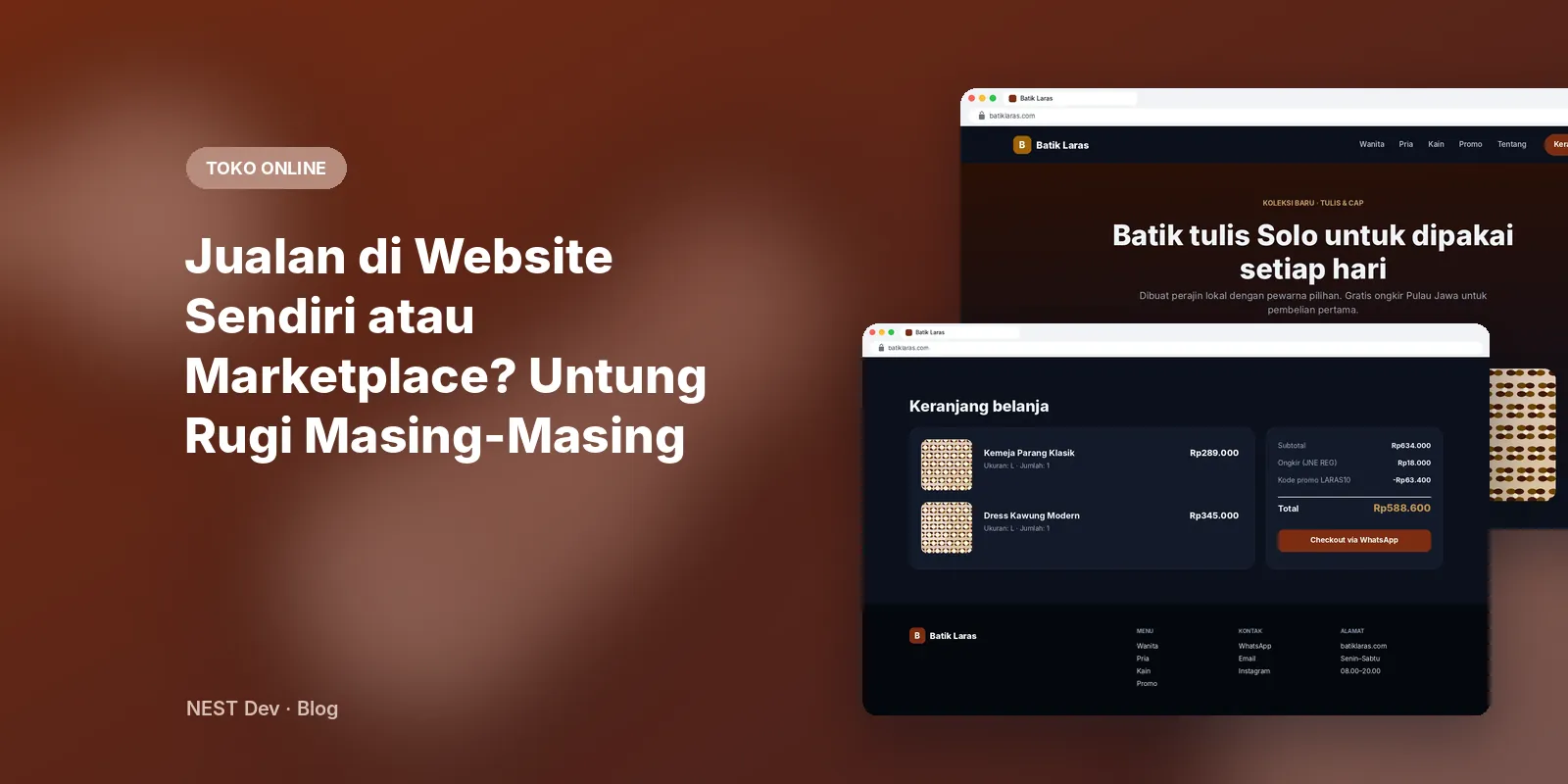 Jualan di Website Sendiri atau Marketplace? Untung Rugi Masing-Masing