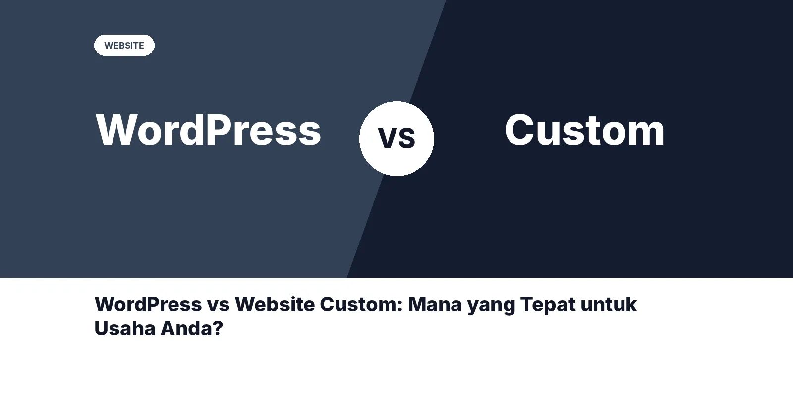 WordPress vs Website Custom: Mana yang Tepat untuk Usaha Anda?