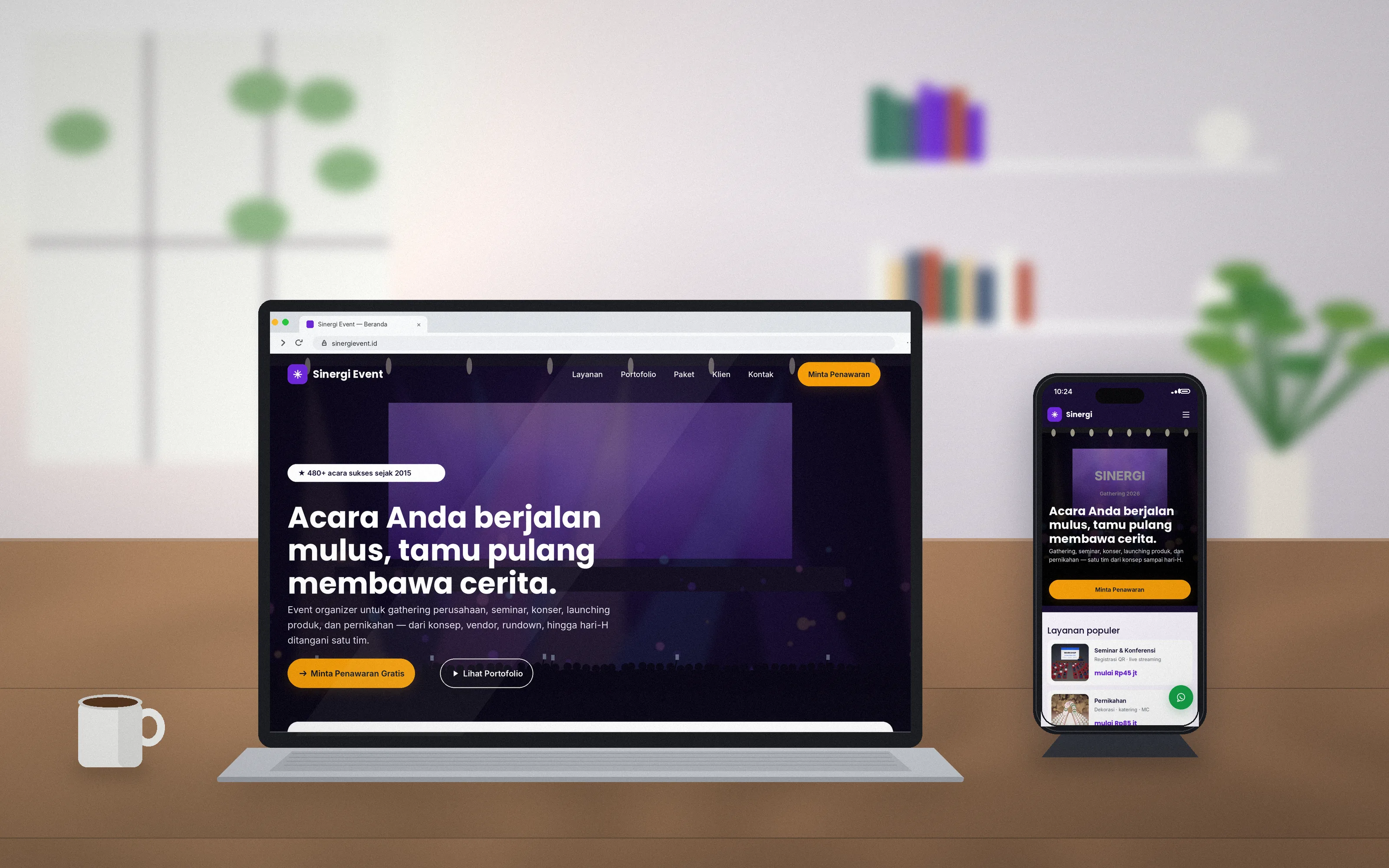 Landing Page Event Organizer dengan Form Penawaran