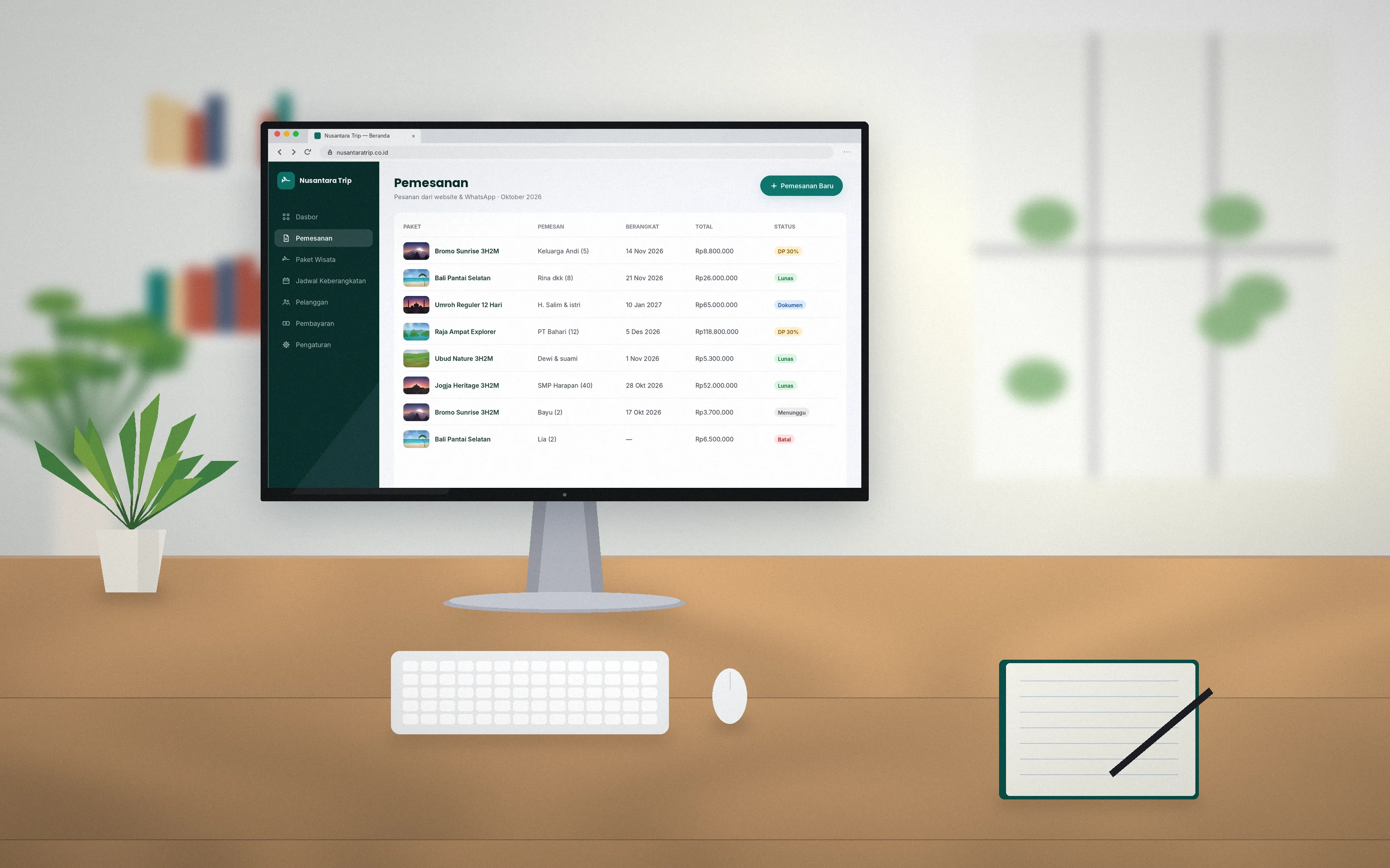 Website Biro Perjalanan dengan Katalog Paket & Pemesanan