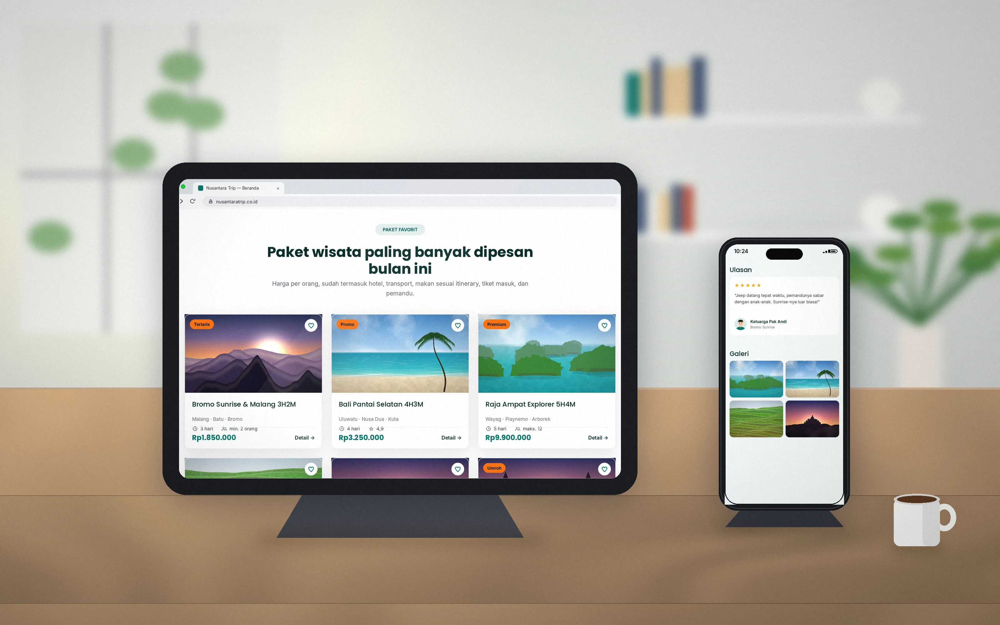 Website Biro Perjalanan dengan Katalog Paket & Pemesanan