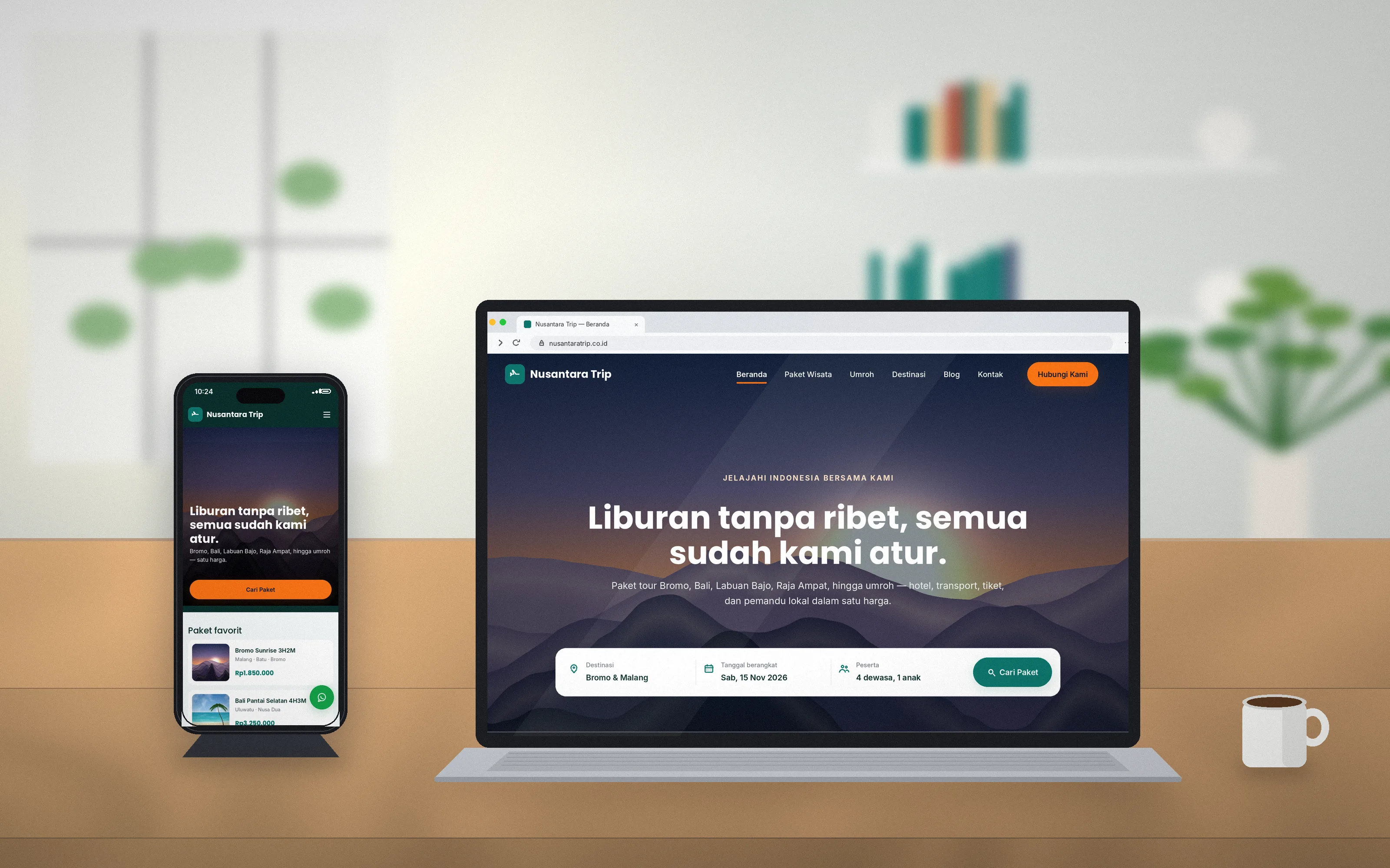 Website Biro Perjalanan dengan Katalog Paket & Pemesanan