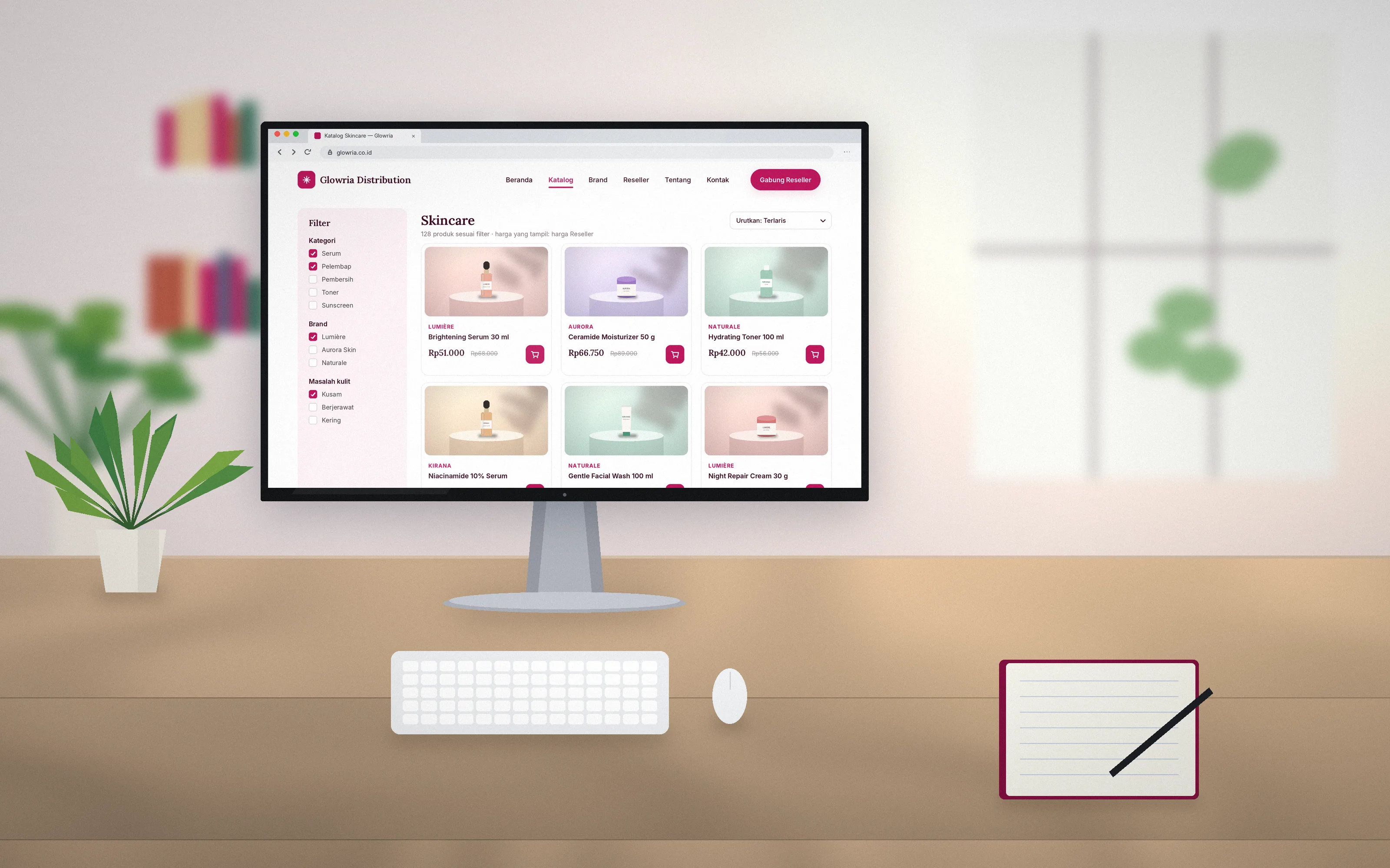 Website Distributor Kosmetik dengan Portal Reseller