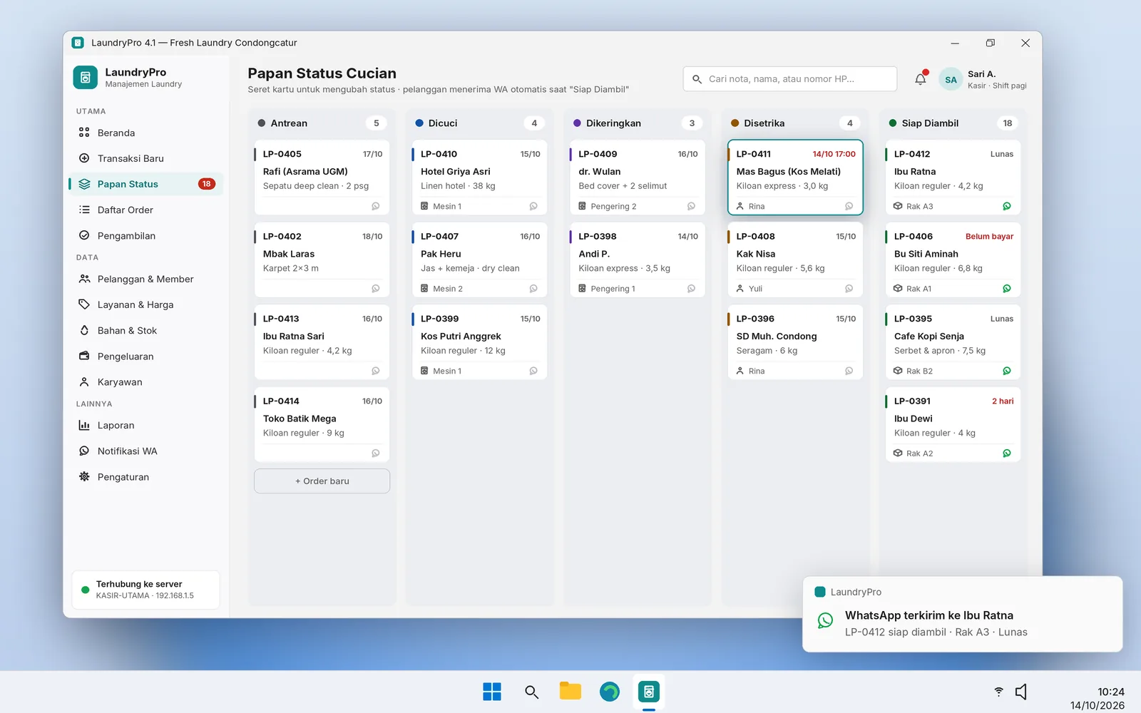 LaundryPro — Aplikasi Manajemen Laundry Desktop