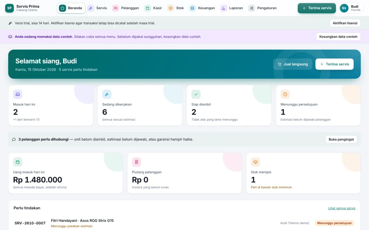 NEST Service — Aplikasi Manajemen Servis Laptop & Komputer