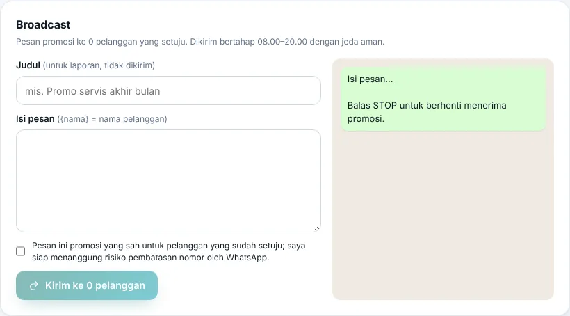Broadcast dan laporannya